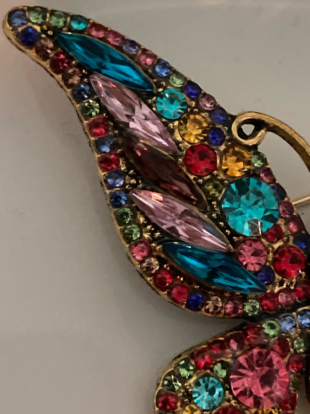 NWT Butterfly Brooch Rhinestones colorful Wings Pin Insect Nature